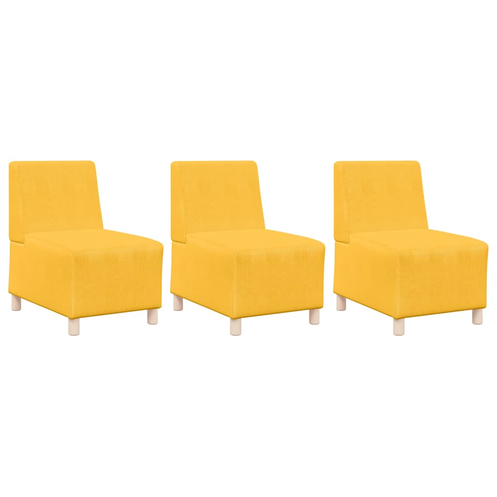 Modulares Armfreies Sofa 3 pcs Hellgelb 55 x 74 x 82 cm