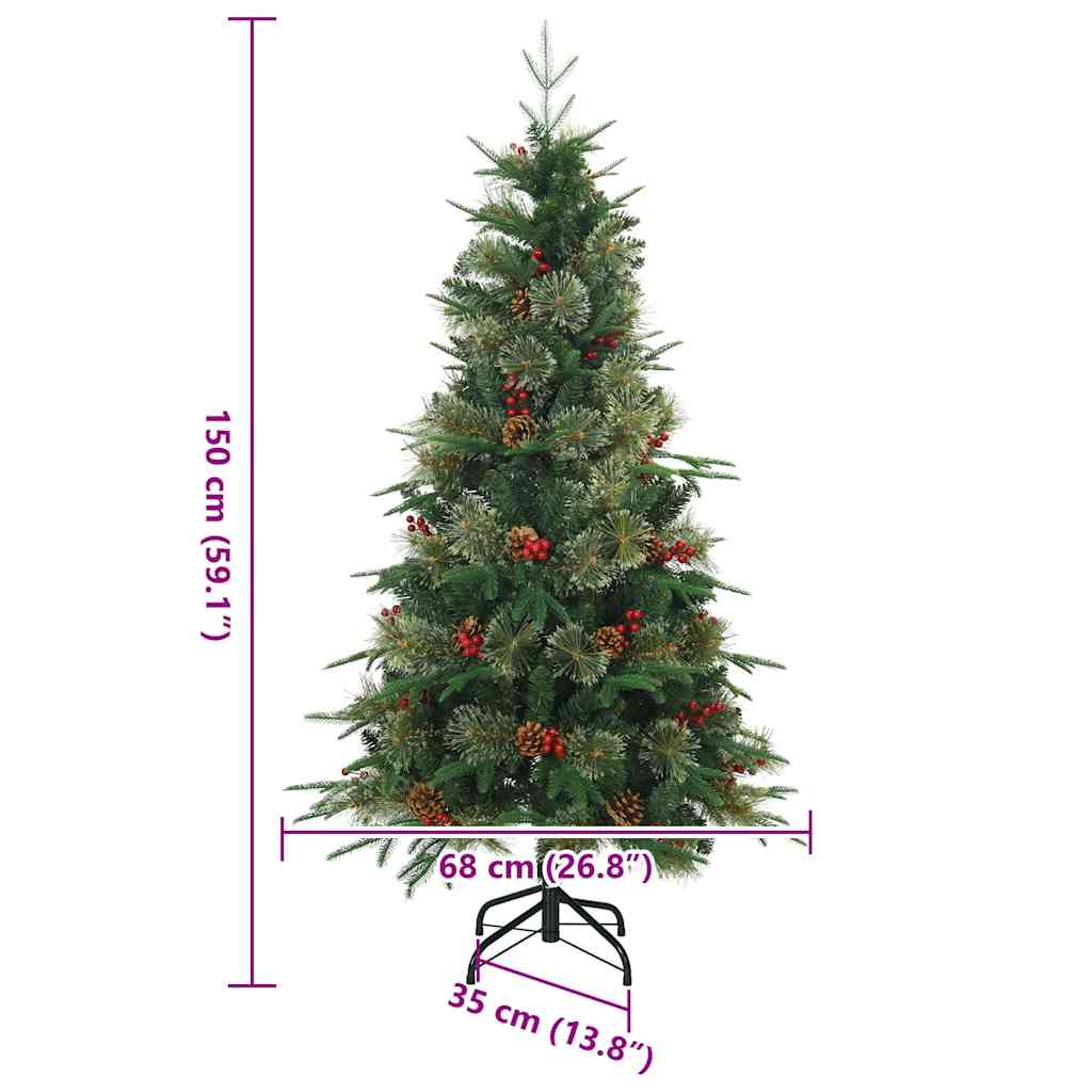 Künstlicher klappbarer Weihnachtsbaum Grün 150 cm