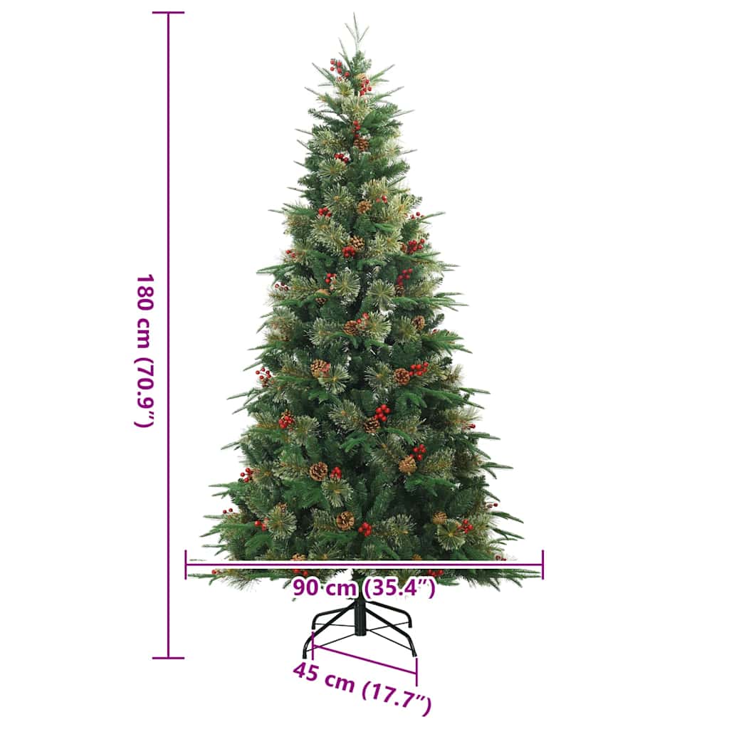 Künstlicher klappbarer Weihnachtsbaum Grün 180 cm