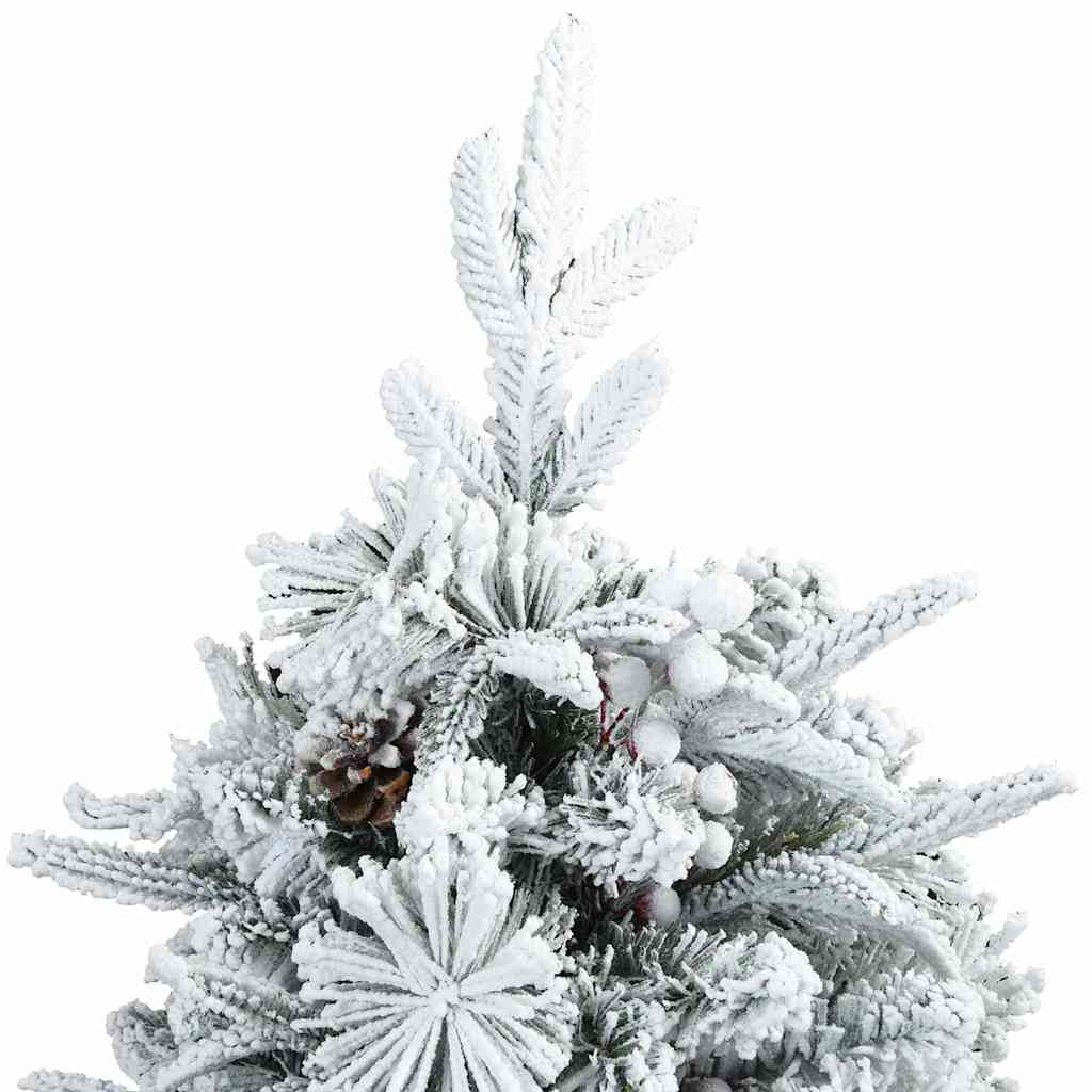 Künstlicher Scharnier-Weihnachtsbaum schneebedeckt Weiß 120 cm