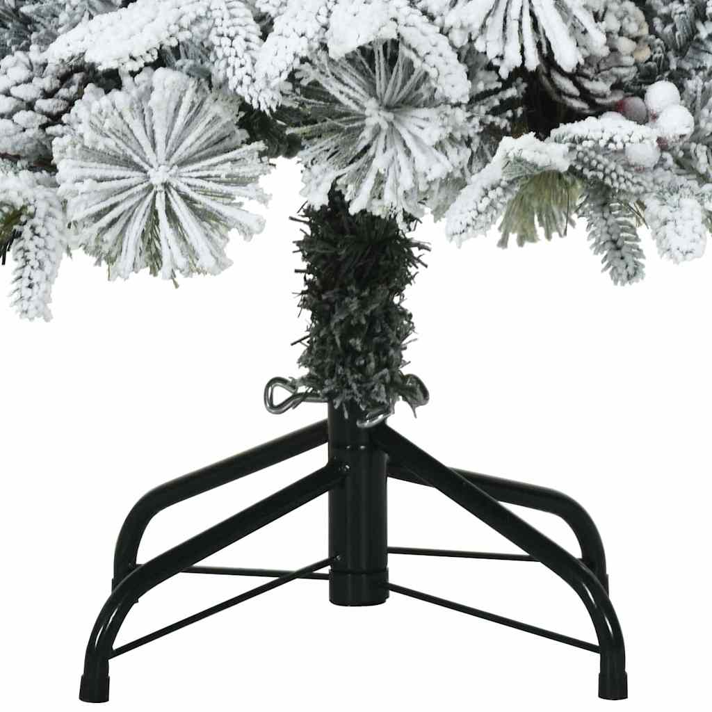 Künstlicher Scharnier-Weihnachtsbaum schneebedeckt Weiß 120 cm