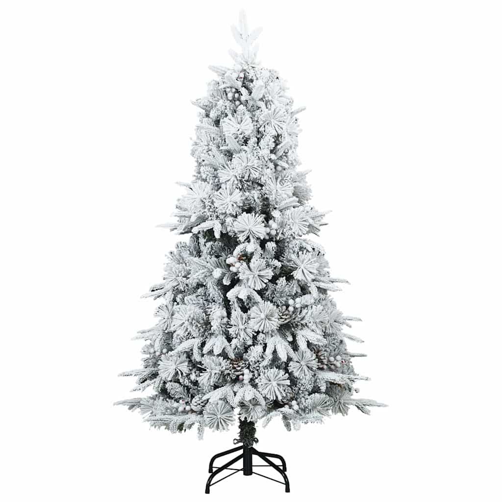 Künstlicher Scharnier-Weihnachtsbaum schneebedeckt Weiß 120 cm