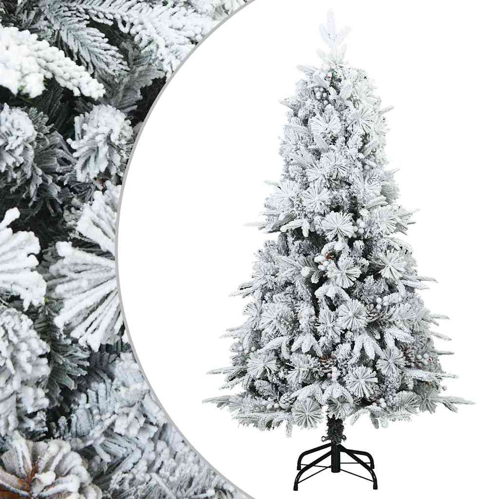 Künstlicher Scharnier-Weihnachtsbaum schneebedeckt Weiß 150 cm