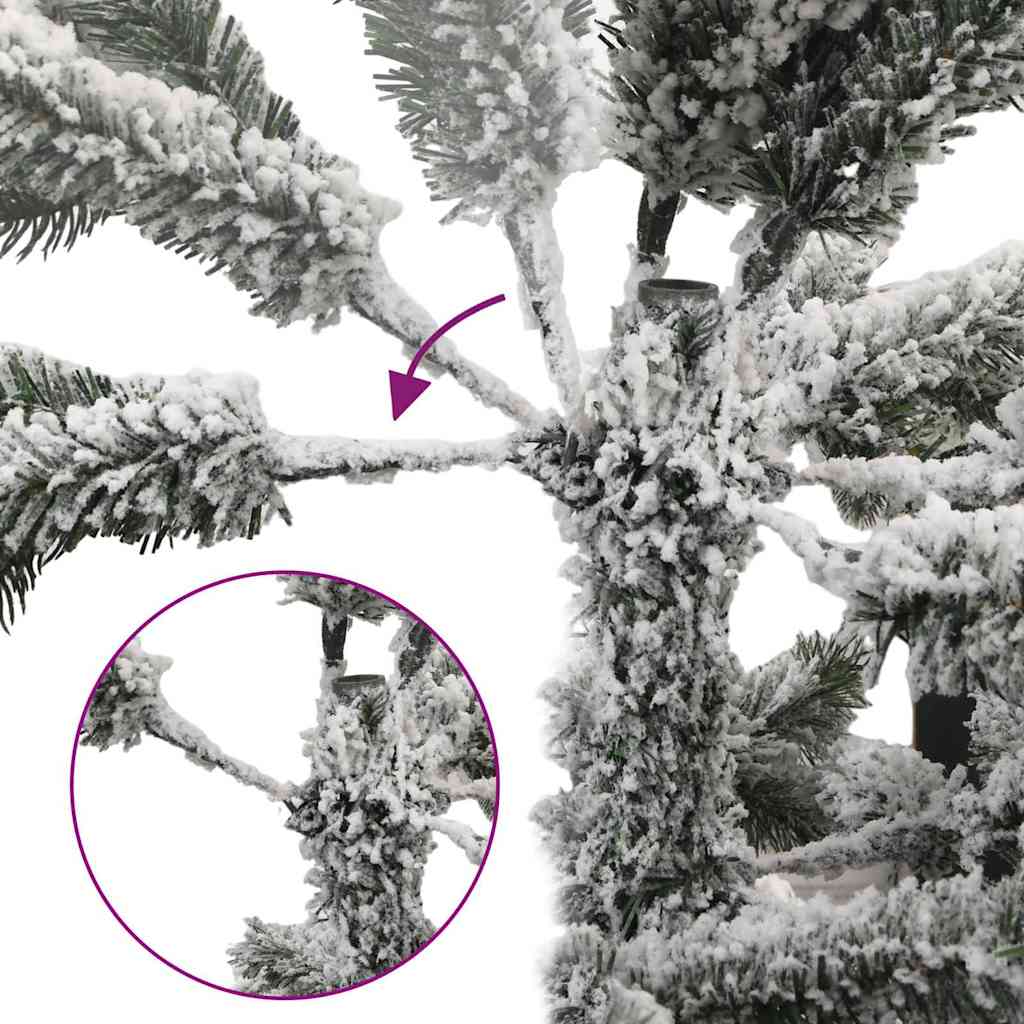 Künstlicher Scharnier-Weihnachtsbaum schneebedeckt Weiß 180 cm