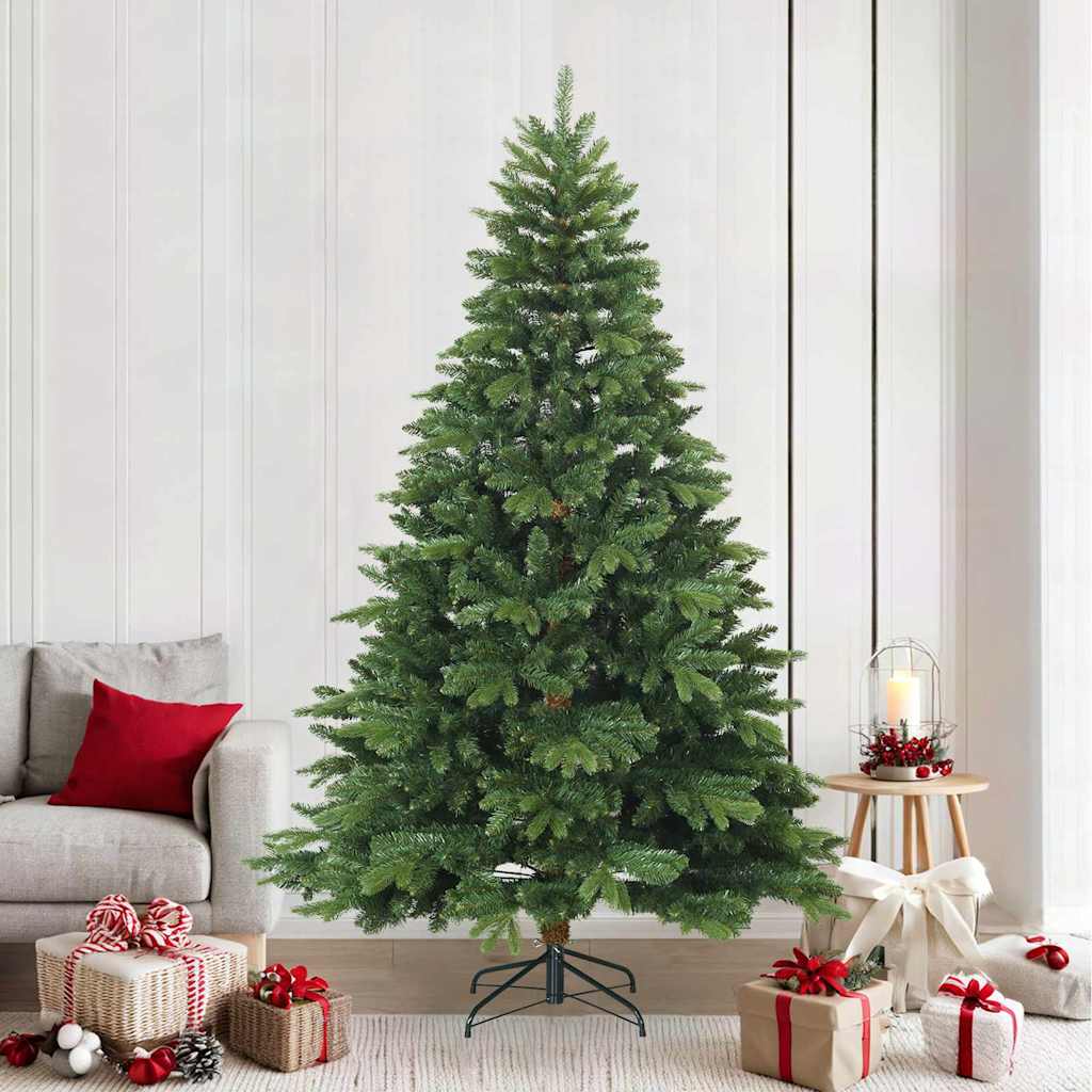 Künstlicher klappbarer Weihnachtsbaum mit Ständer Grün 240 cm
