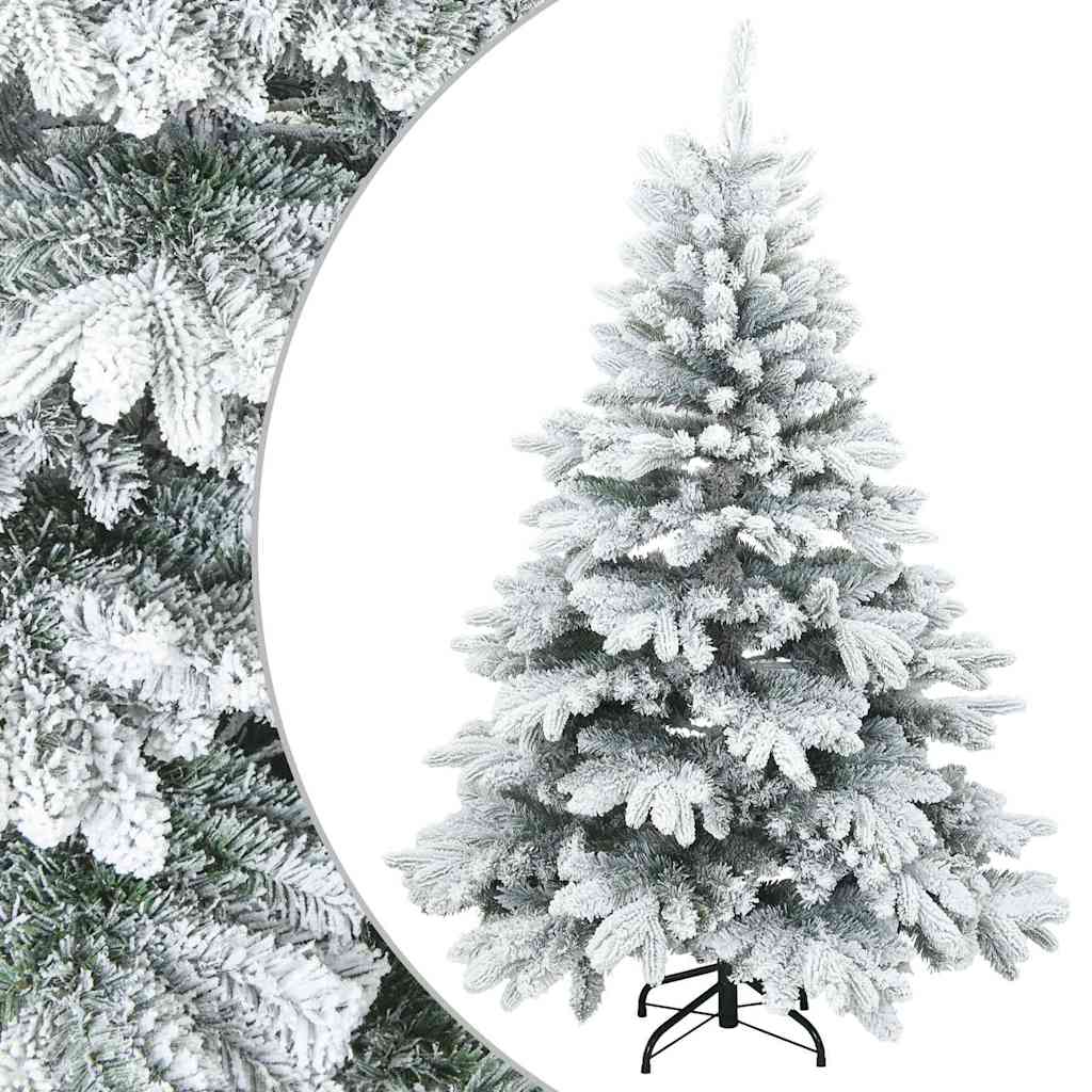 Künstlicher Scharnier-Weihnachtsbaum schneebedeckt Weiß 120 cm