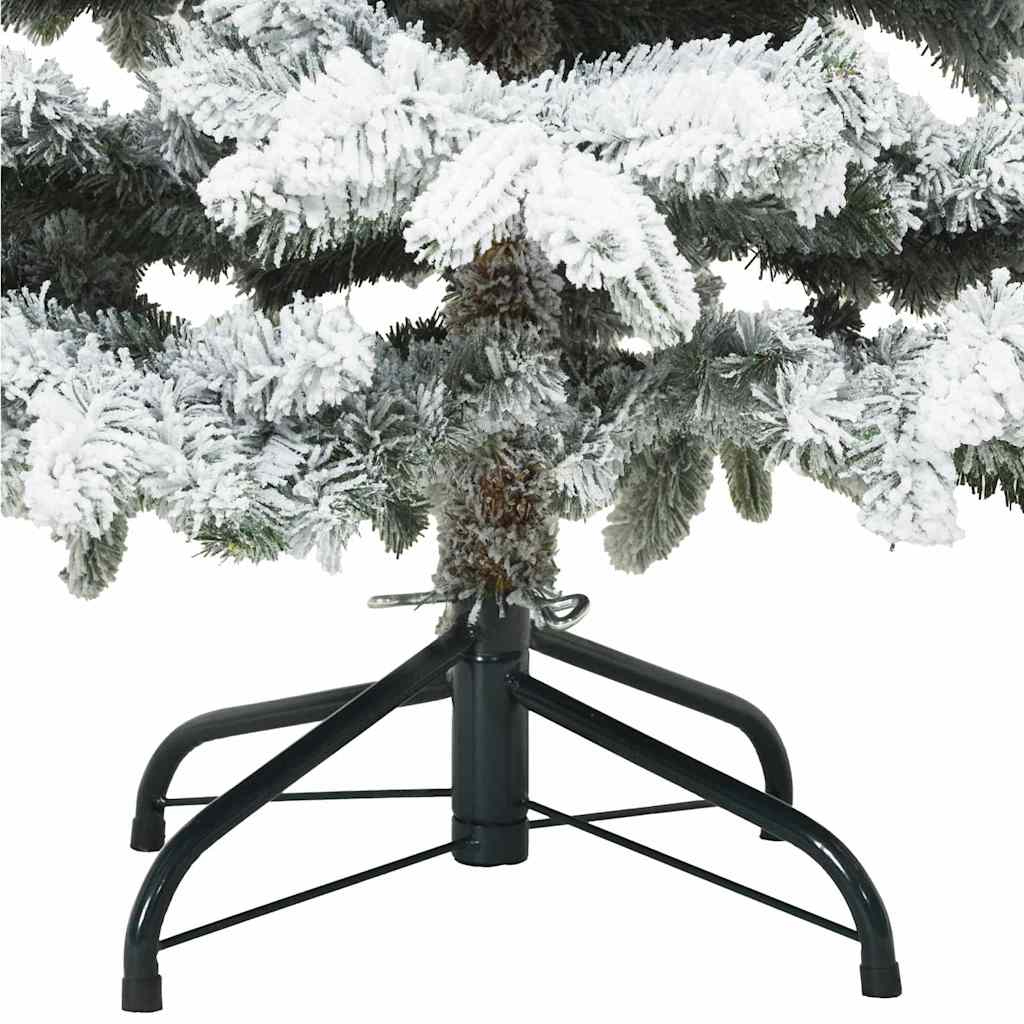 Künstlicher Scharnier-Weihnachtsbaum schneebedeckt Weiß 150 cm