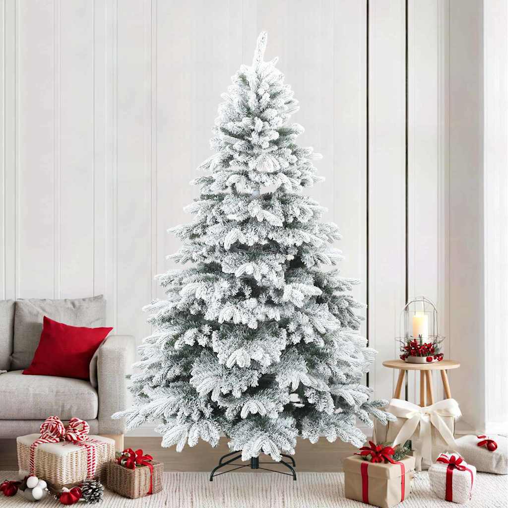 Künstlicher Scharnier-Weihnachtsbaum schneebedeckt