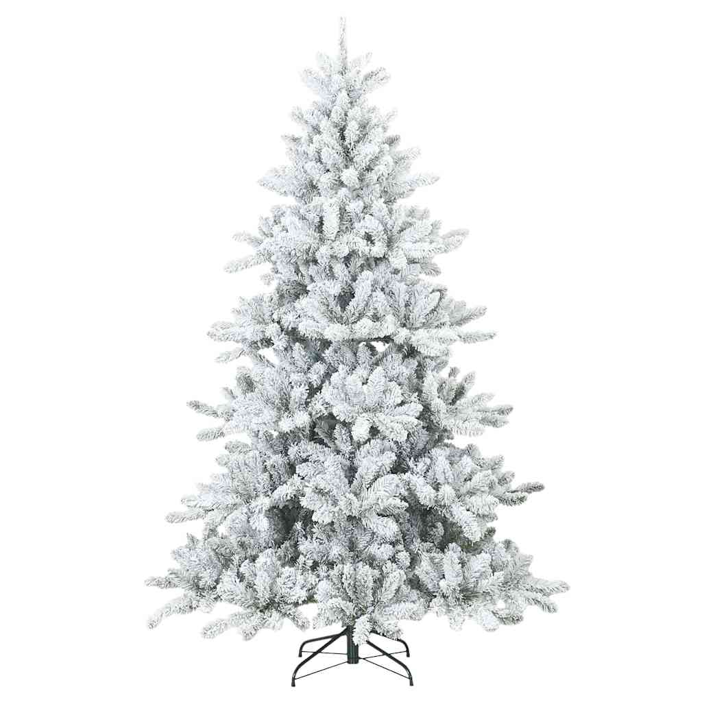 Künstlicher Scharnier-Weihnachtsbaum schneebedeckt Weiß 180 cm