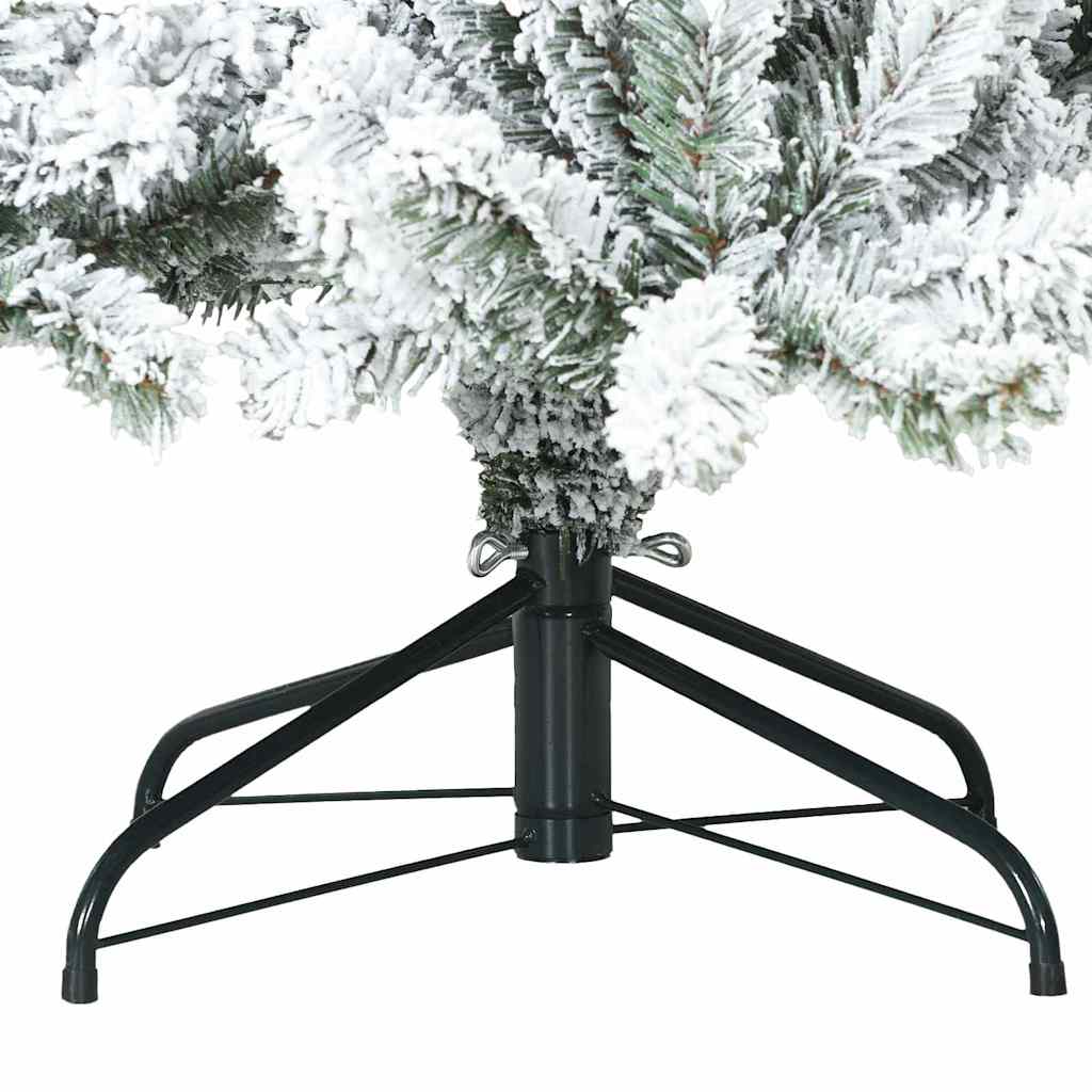 Künstlicher Scharnier-Weihnachtsbaum schneebedeckt Weiß 210 cm