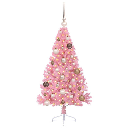 Künstlicher vorbeleuchteter Weihnachtsbaum Rosa 120 cm PVC