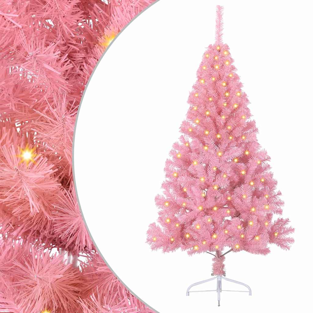 Künstlicher vorbeleuchteter Weihnachtsbaum Rosa 150 cm PVC