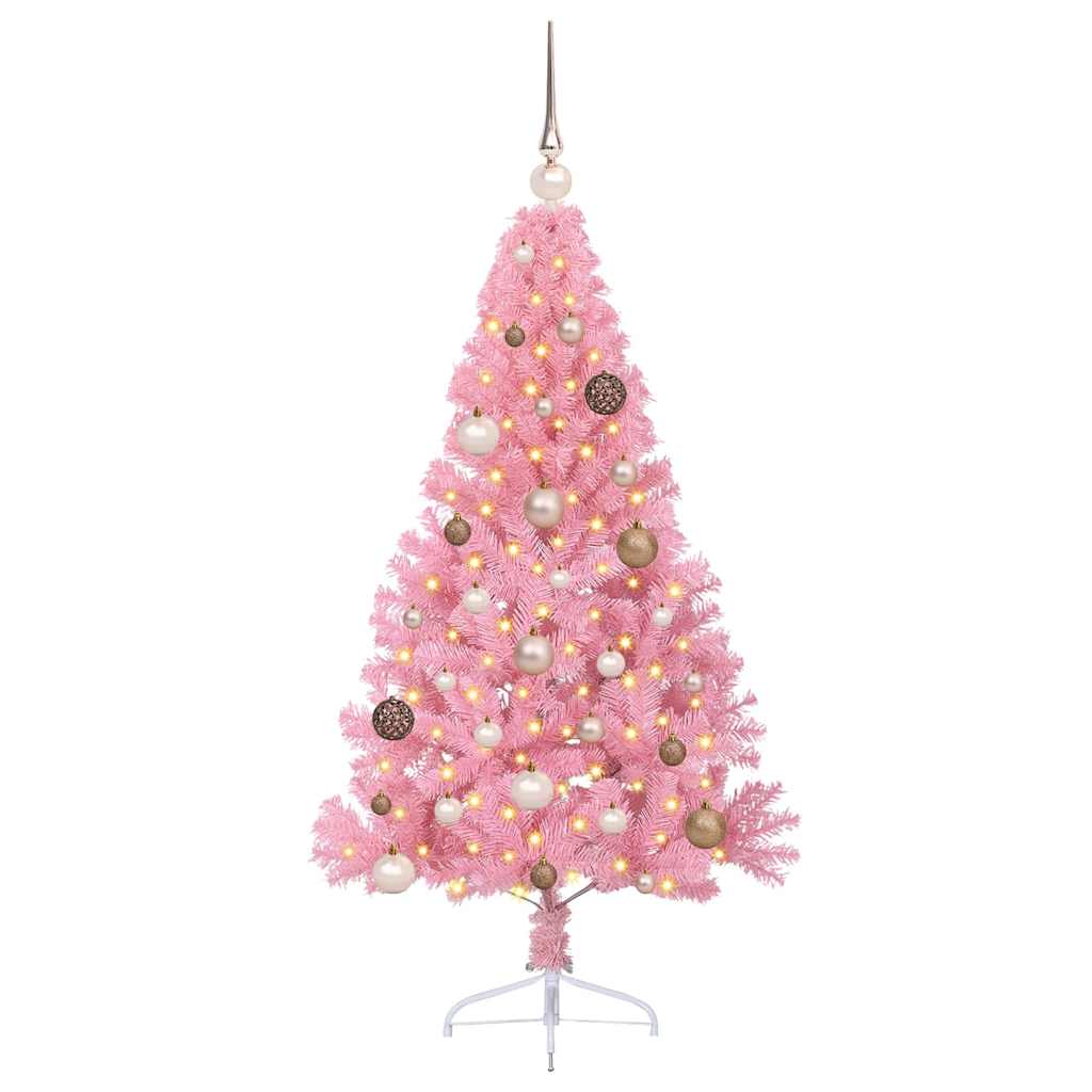 Künstlicher vorbeleuchteter Weihnachtsbaum Rosa 150 cm PVC