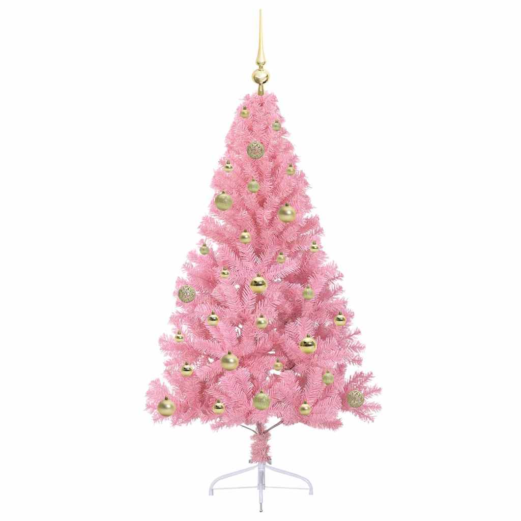 Künstlicher vorbeleuchteter Weihnachtsbaum Rosa 150 cm PVC