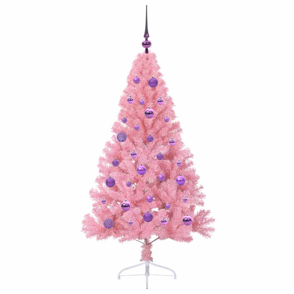 Künstlicher vorbeleuchteter Weihnachtsbaum Rosa 150 cm PVC