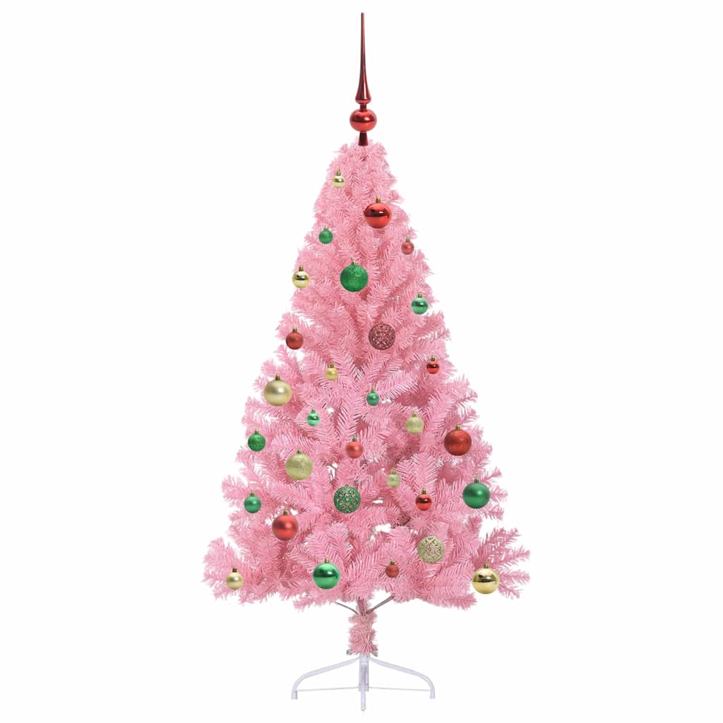 Künstlicher vorbeleuchteter Weihnachtsbaum Rosa 150 cm PVC