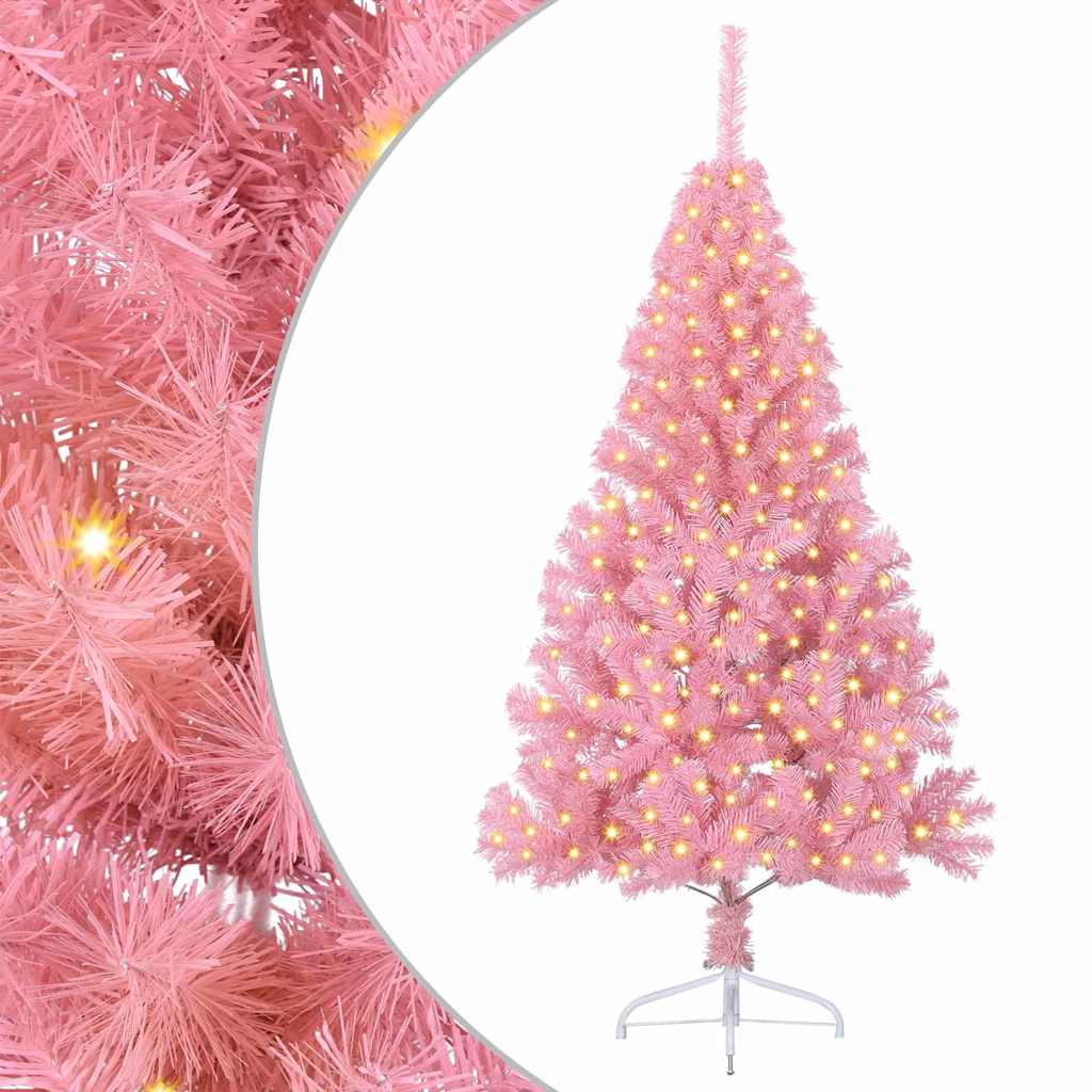 Künstlicher vorbeleuchteter Weihnachtsbaum Rosa 180 cm PVC