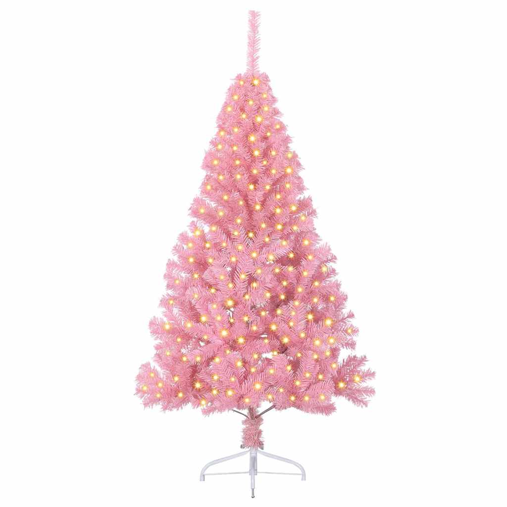 Künstlicher vorbeleuchteter Weihnachtsbaum Rosa 180 cm PVC