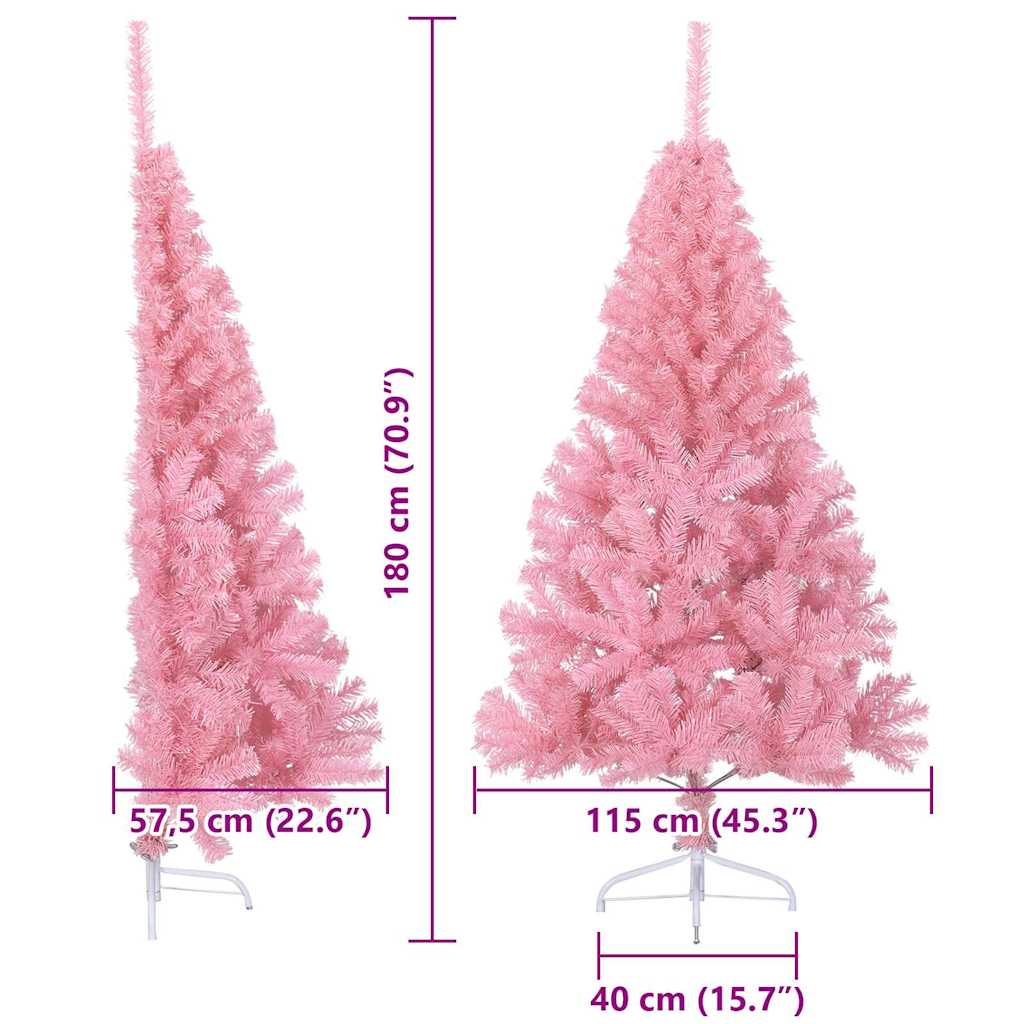 Künstlicher vorbeleuchteter Weihnachtsbaum Rosa 180 cm PVC