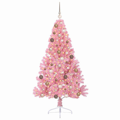 Künstlicher vorbeleuchteter Weihnachtsbaum Rosa 180 cm PVC