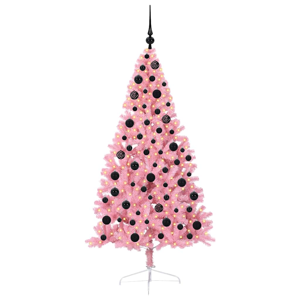 Künstlicher vorbeleuchteter Weihnachtsbaum Rosa 180 cm PVC
