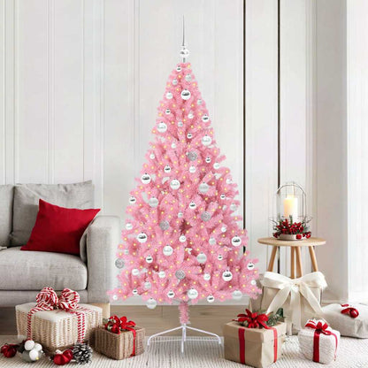 Künstlicher vorbeleuchteter Weihnachtsbaum Rosa 180 cm PVC