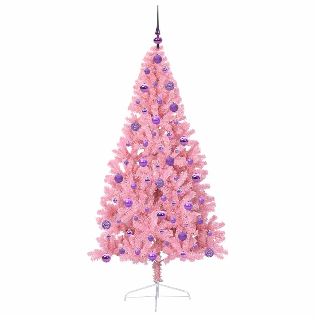 Künstlicher vorbeleuchteter Weihnachtsbaum Rosa 180 cm PVC
