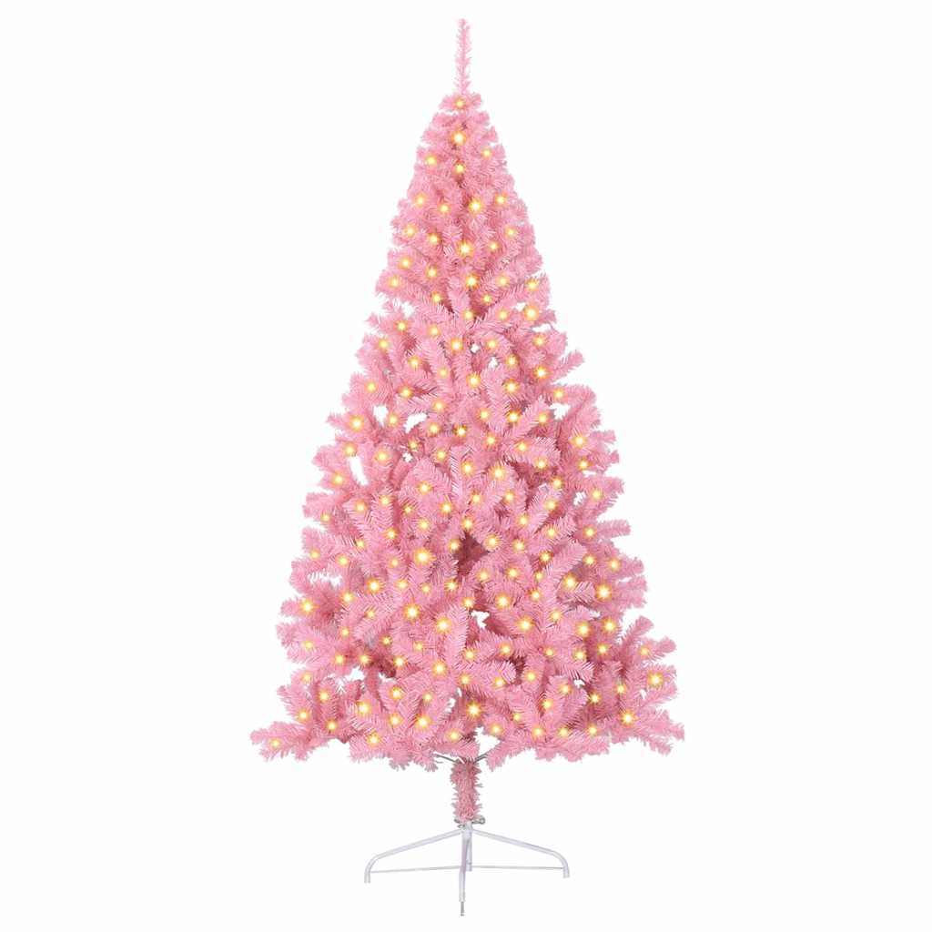 Künstlicher vorbeleuchteter Weihnachtsbaum Rosa 210 cm PVC