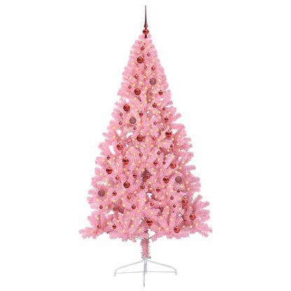 Künstlicher vorbeleuchteter Weihnachtsbaum Rosa 210 cm PVC