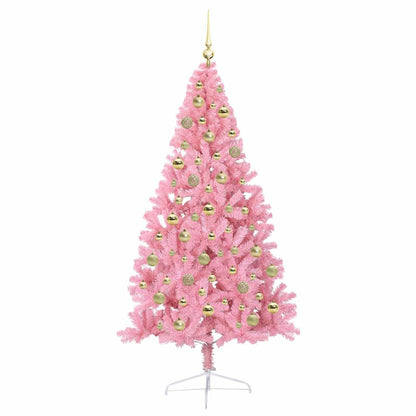 Künstlicher vorbeleuchteter Weihnachtsbaum Rosa 210 cm PVC