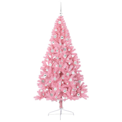 Künstlicher vorbeleuchteter Weihnachtsbaum Rosa 210 cm PVC