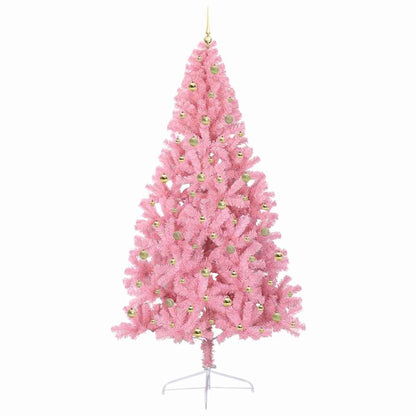 Künstlicher vorbeleuchteter Weihnachtsbaum Rosa 240 cm PVC