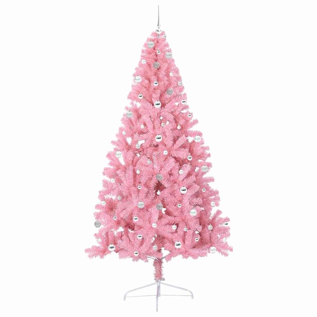 Künstlicher vorbeleuchteter Weihnachtsbaum Rosa 240 cm PVC