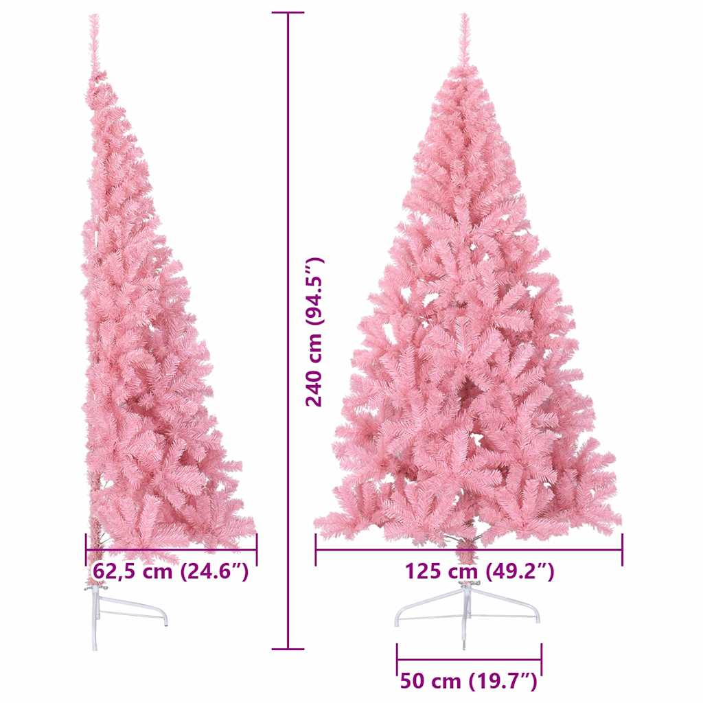 Künstlicher vorbeleuchteter Weihnachtsbaum Rosa 240 cm PVC