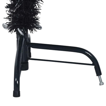 Künstlicher vorbeleuchteter Weihnachtsbaum Schwarz 150 cm PVC