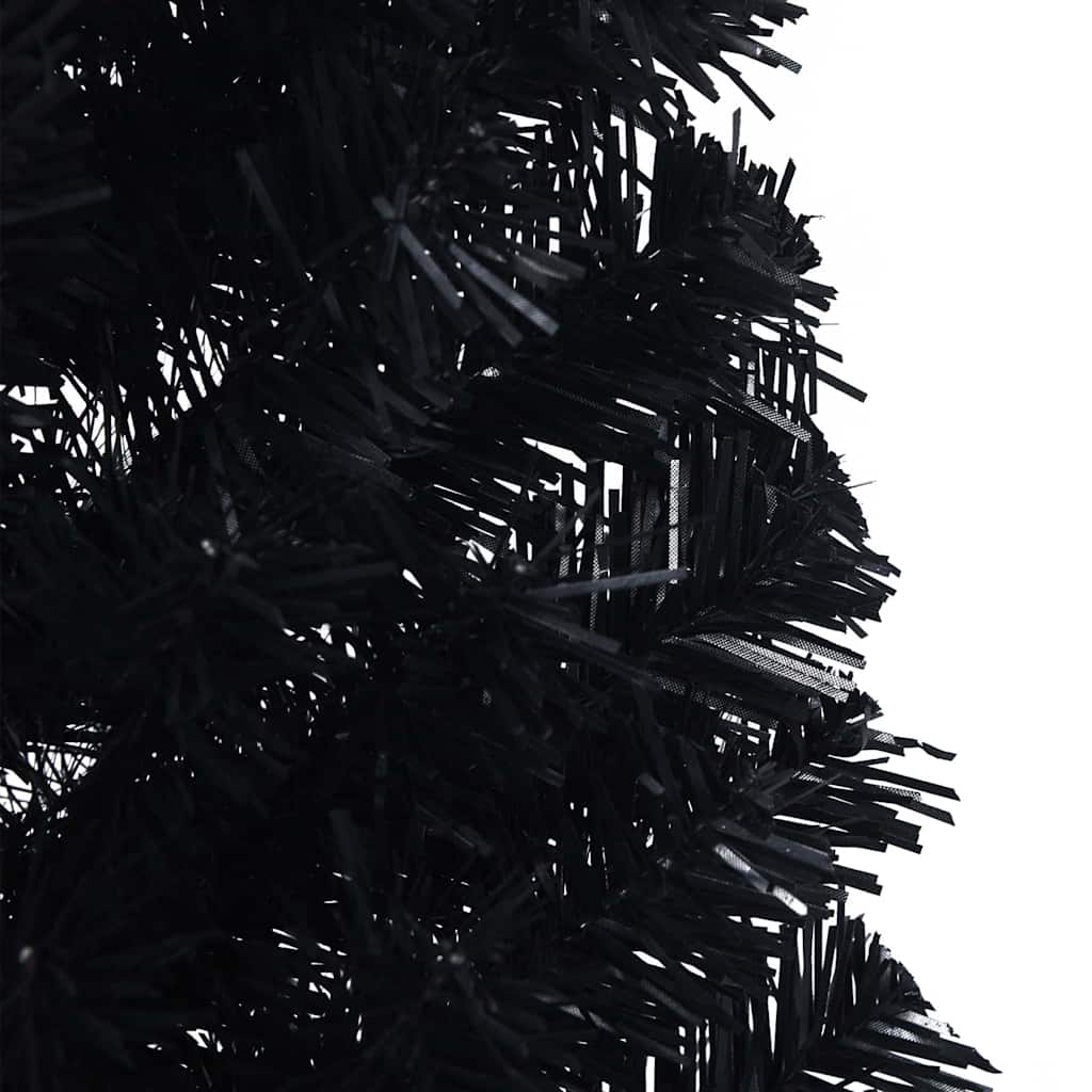Künstlicher vorbeleuchteter Weihnachtsbaum Schwarz 150 cm PVC