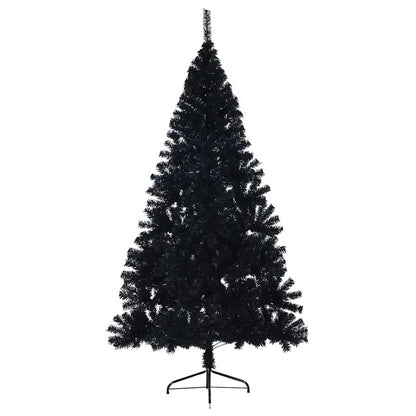 Künstlicher vorbeleuchteter Weihnachtsbaum Schwarz 180 cm PVC