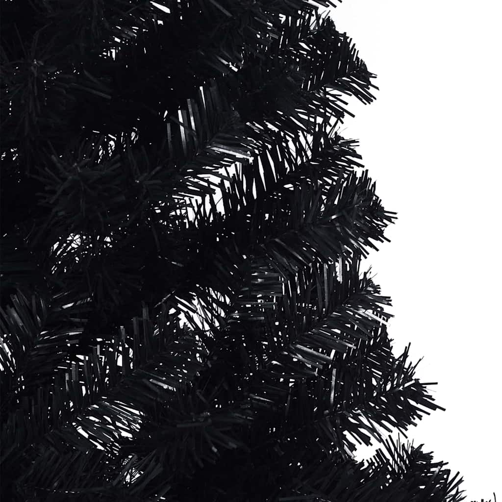 Künstlicher vorbeleuchteter Weihnachtsbaum Schwarz 180 cm PVC