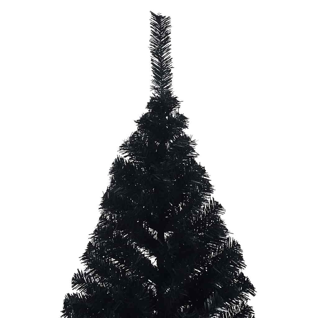 Künstlicher vorbeleuchteter Weihnachtsbaum Schwarz 180 cm PVC