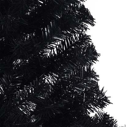 Künstlicher vorbeleuchteter Weihnachtsbaum Schwarz 180 cm PVC