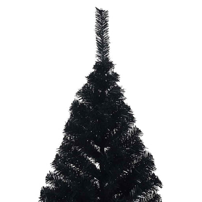 Künstlicher vorbeleuchteter Weihnachtsbaum Schwarz 180 cm PVC