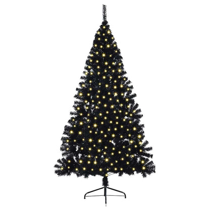 Künstlicher vorbeleuchteter Weihnachtsbaum Schwarz 210 cm PVC