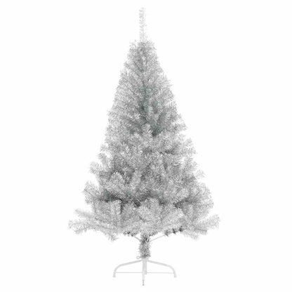 Künstlicher vorbeleuchteter Weihnachtsbaum Silber 120 cm PET