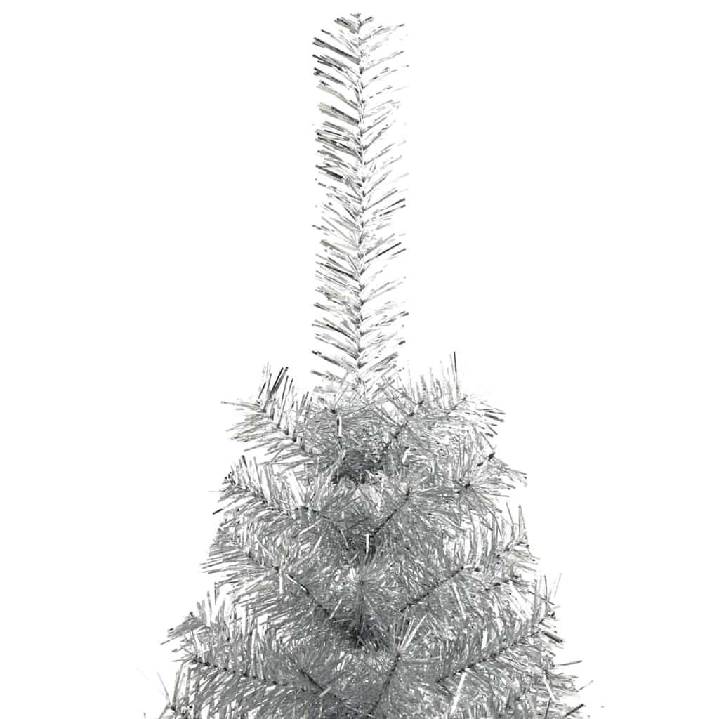 Künstlicher vorbeleuchteter Weihnachtsbaum Silber 120 cm PET
