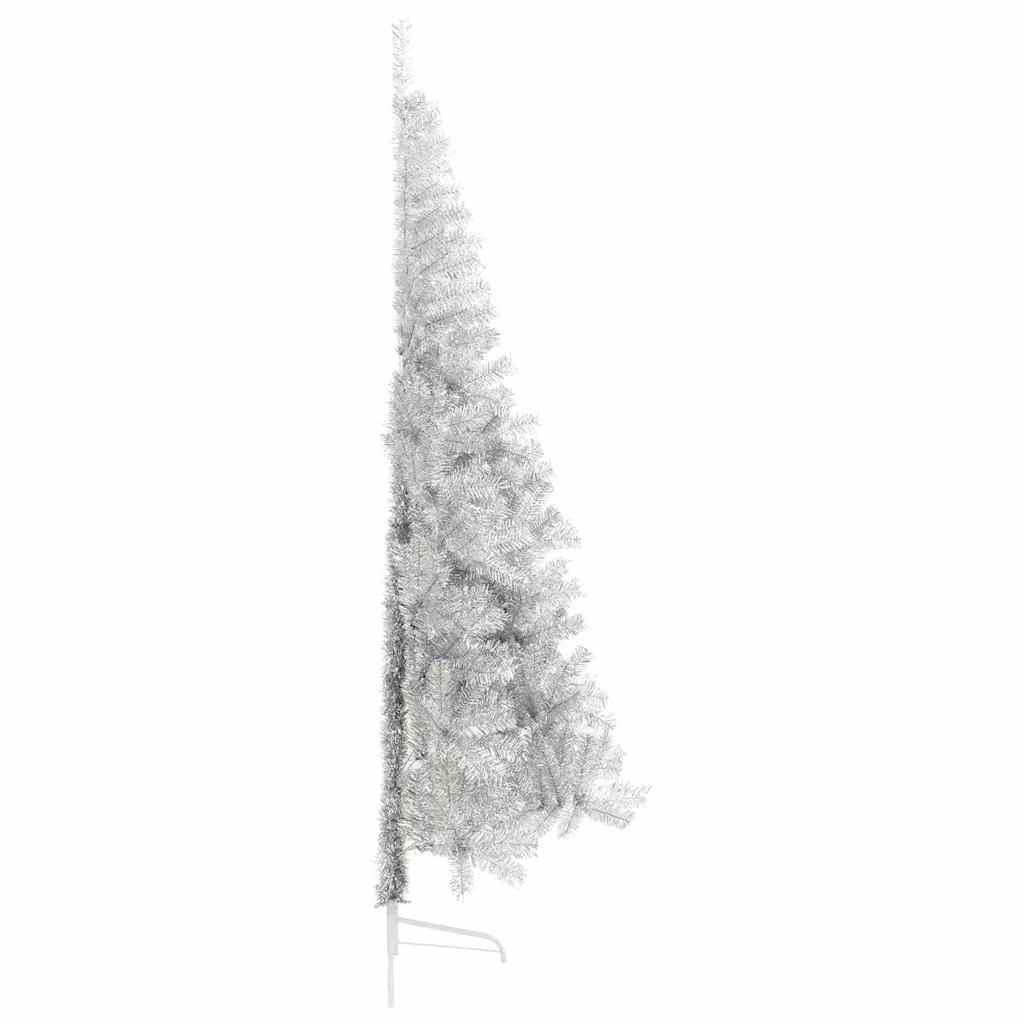 Künstlicher vorbeleuchteter Weihnachtsbaum Silber 210 cm PET