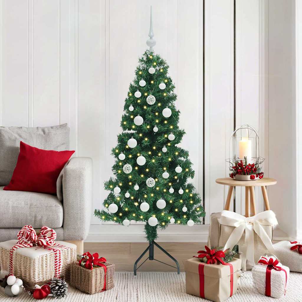 Eckiger künstlicher Weihnachtsbaum Grün 150 cm PVC und Metall