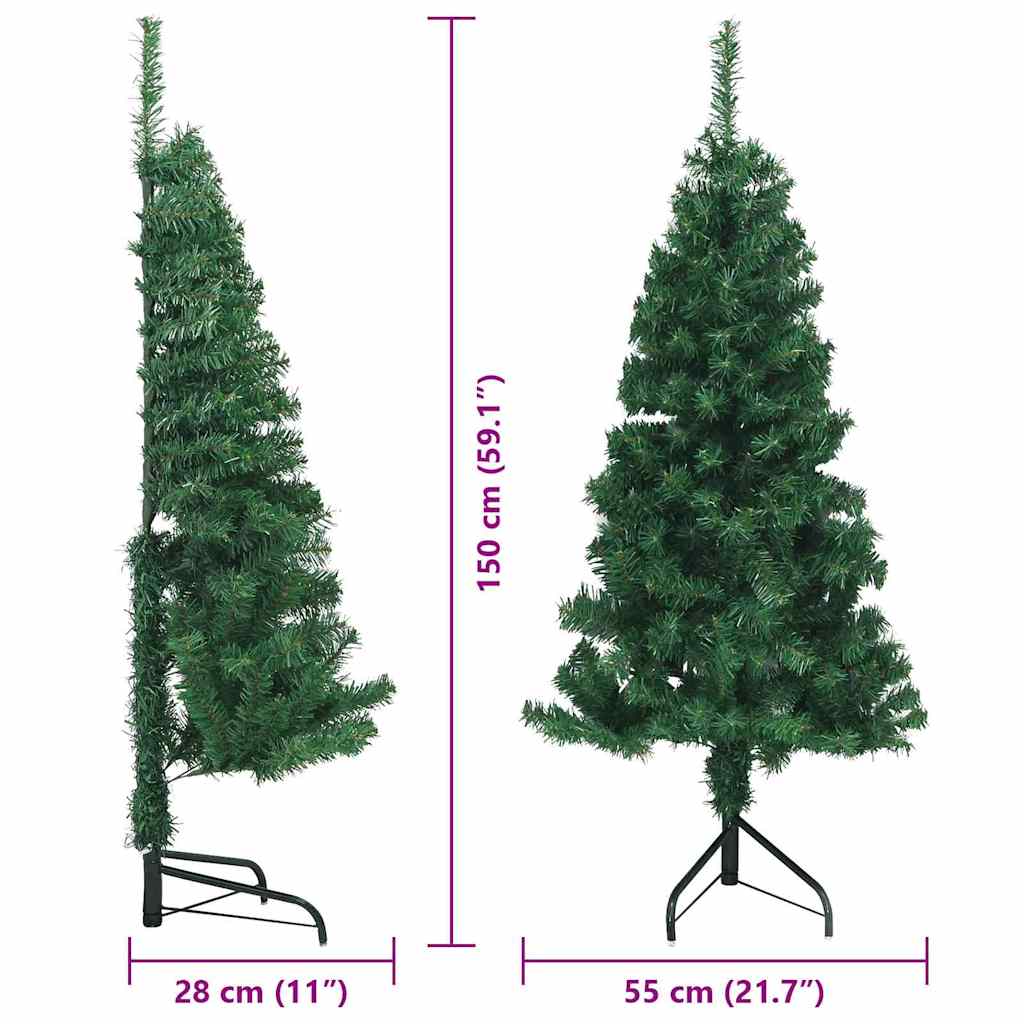 Eckiger künstlicher Weihnachtsbaum Grün 150 cm PVC und Metall