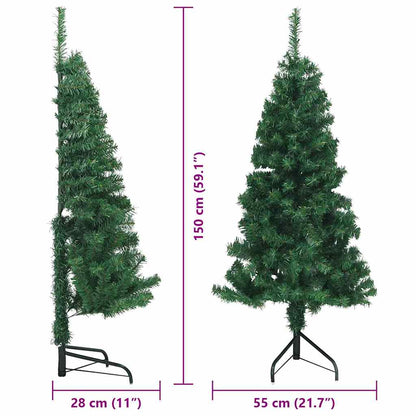 Eckiger künstlicher Weihnachtsbaum Grün 150 cm PVC und Metall