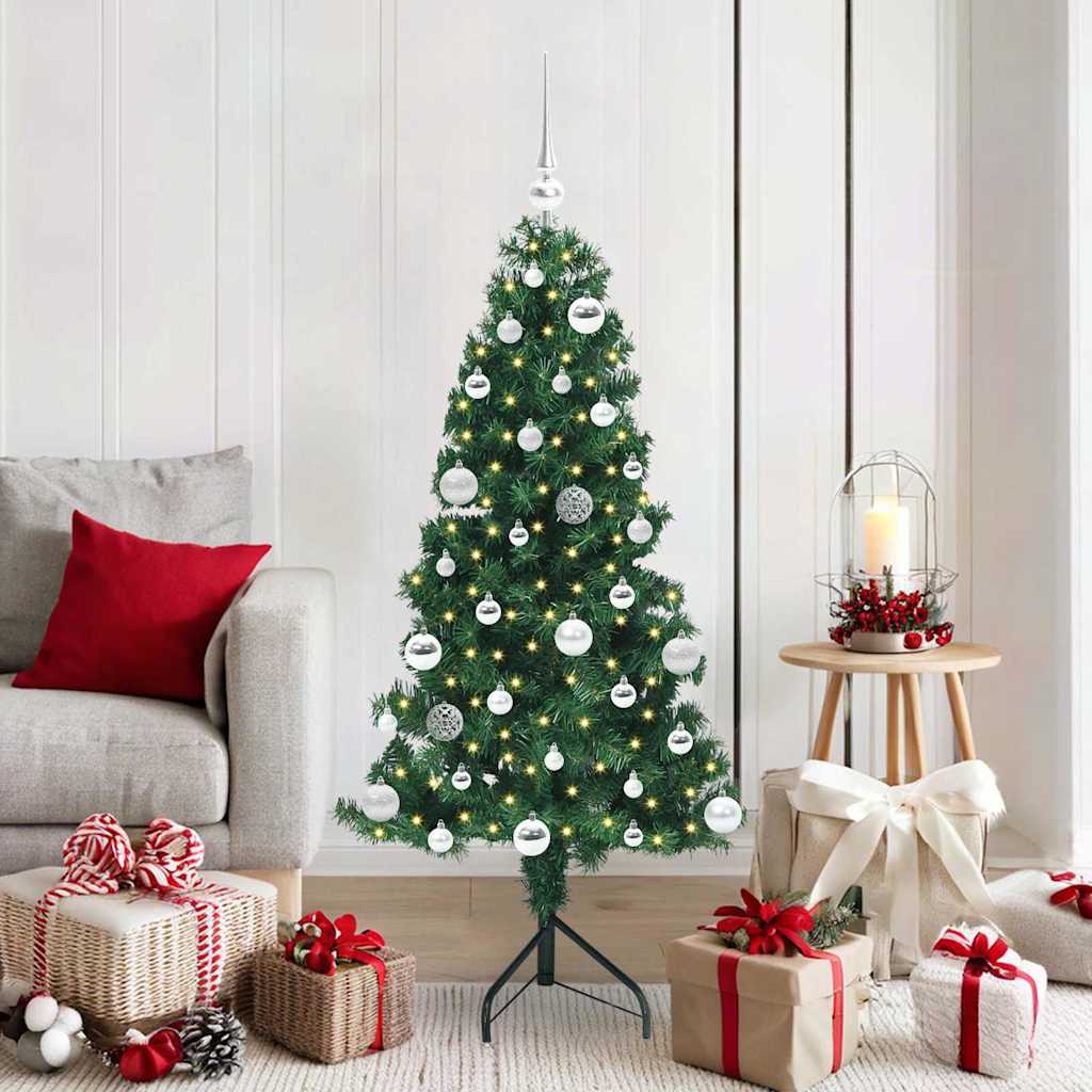 Eckiger künstlicher Weihnachtsbaum Grün 150 cm PVC und Metall