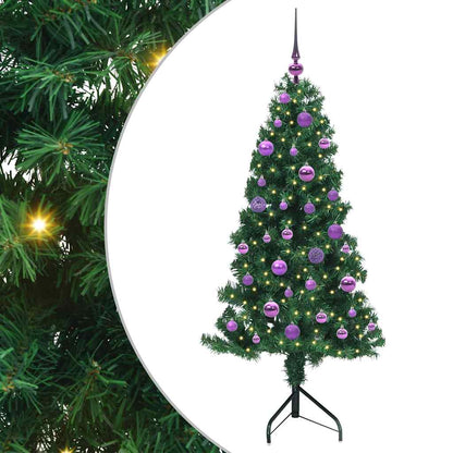 Eckiger künstlicher Weihnachtsbaum Grün 150 cm PVC und Metall